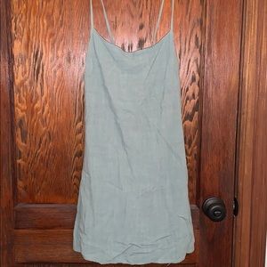 Linen Mini Dress With Open Back